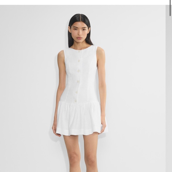 Aritzia White Snapdragon Linen Dress Mini Dress - Picture 1 of 2